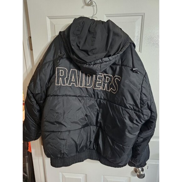 VTG Oakland Las Vegas Raiders Reversible Jacket XL Pro Player NFL Football Rare - Picture 2 of 11